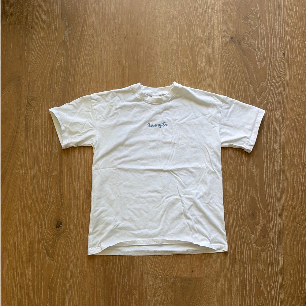 Sunny De Gigi Oversized Tee Size S in White and Blue
